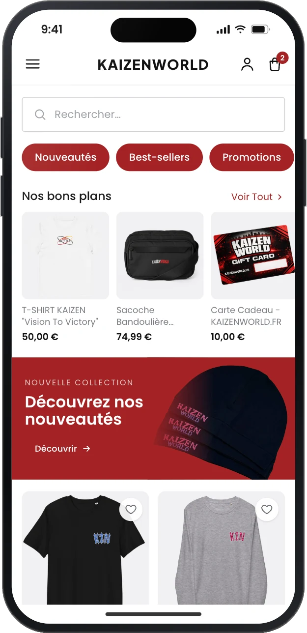 Application mobile de KAIZENWORLD