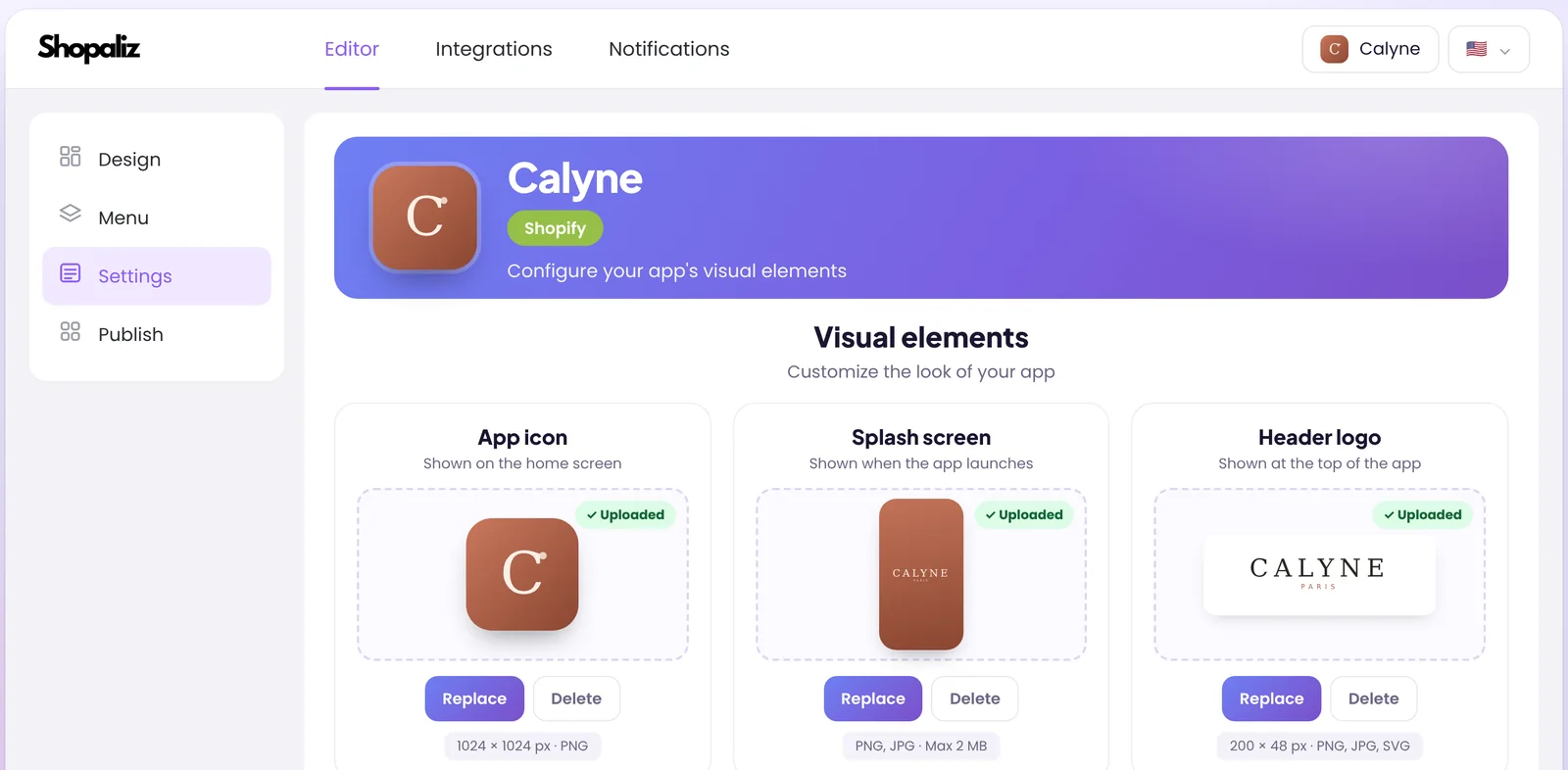 Your brand, from the icon to the splash screen