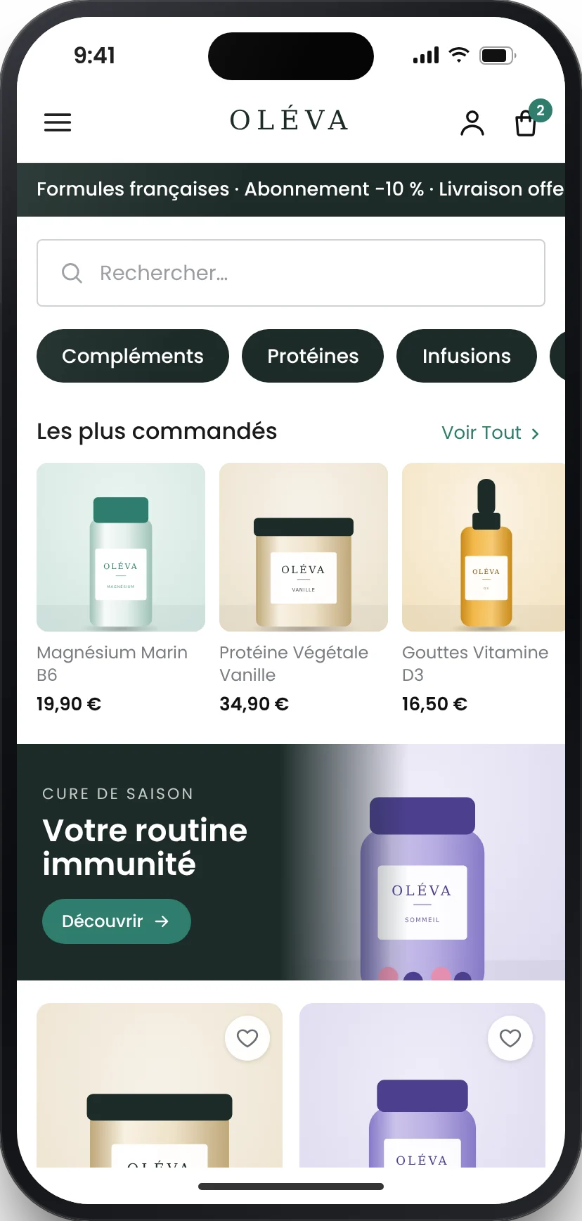 Votre gamme, claire et accessible : Oléva