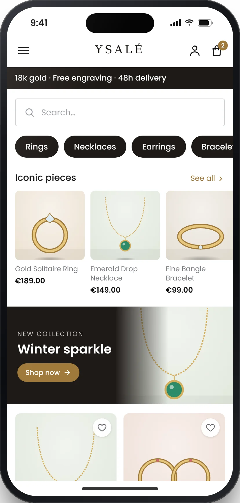 A storefront worthy of your pieces : Ysalé