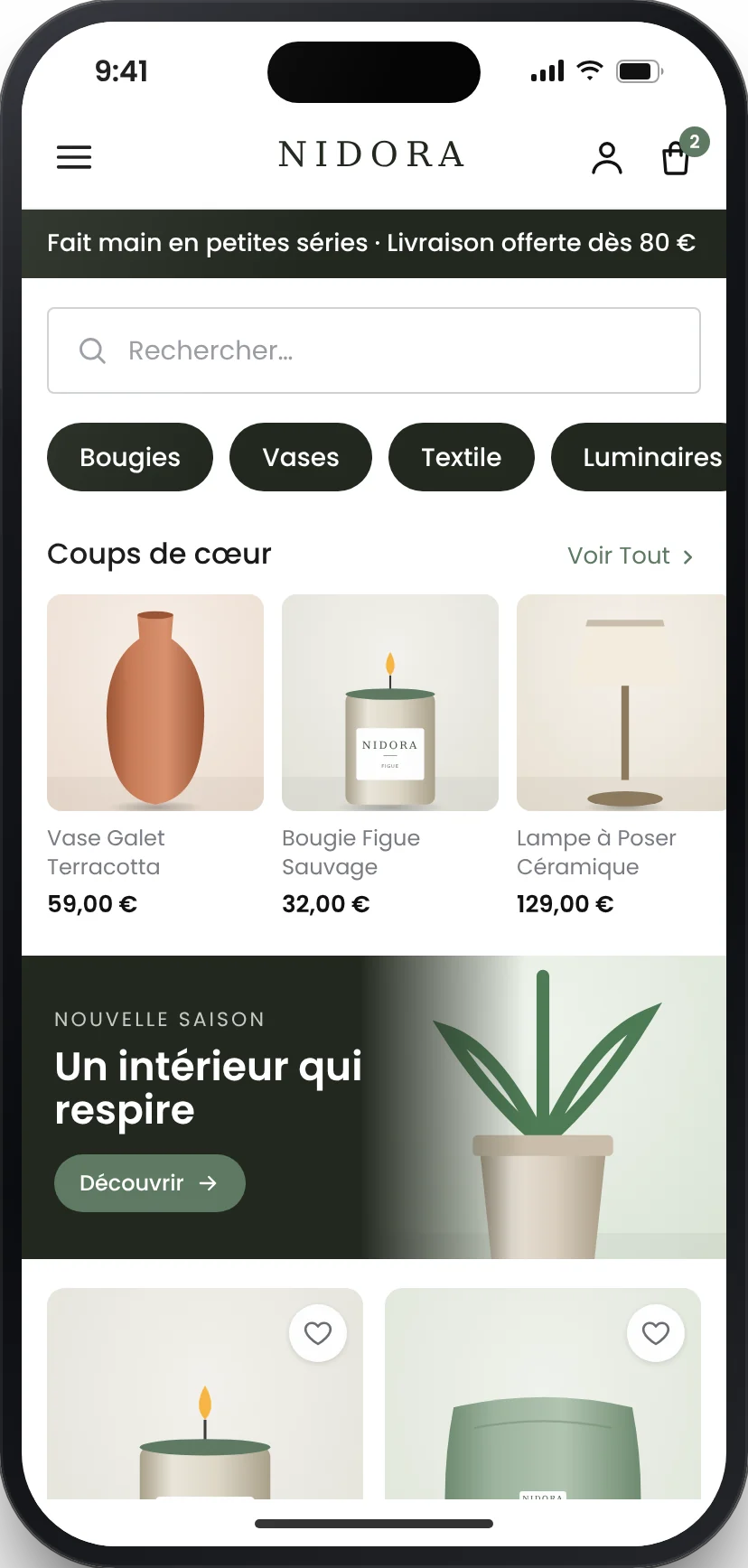 Composez votre vitrine comme un intérieur : Nidora